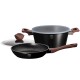 Комплект каструль Berlinger Haus Ebony Rosewood Line BH-6782, 3 шт, Ø 24 см для приготування страв