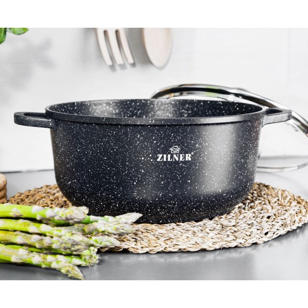 Komplet garnków Zilner ZL-8522 marmurowy 5 sztuk 16-26 cm do kuchni