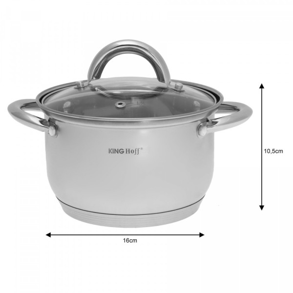 Комплект каструль Kinghoff Silver Marble 12 ел. для приготування їжі KH-4457