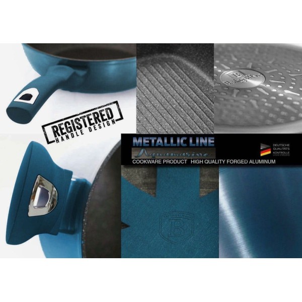 Комплект каструль Berlinger Haus Metallic Line Aquamarine 10 ел для приготування їжі