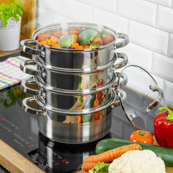 Komplekt garnków Klausberg KB-7143 do gotowania na parze 22 cm, 5 elementów