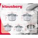 Комплект сталевих каструль Klausberg KB-7695, 9 ел., для смаження та варіння (2.1/2.9/3.9/5.0л)