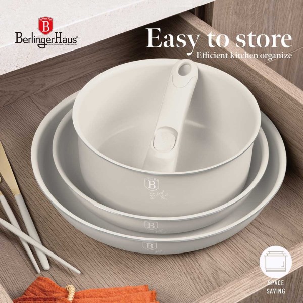 Zestaw garnków Berlinger Haus BH-8253 Sahara, 9 elementów, tytanowy do kuchni