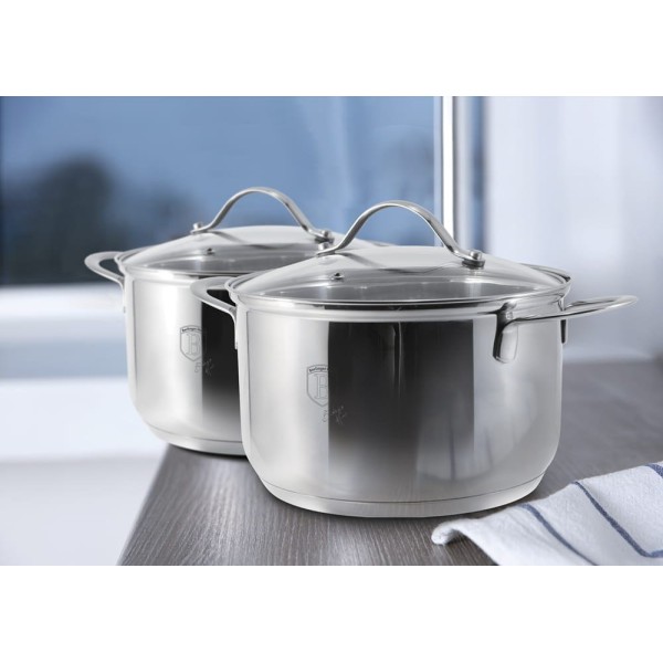 Komplet garnków Berlinger Haus Silver Jewellery BH-6660 stalowy 10 elementów do kuchni