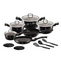 Komplet garnków Berlinger Haus Black Silver BH-6155 do gotowania 15 el.