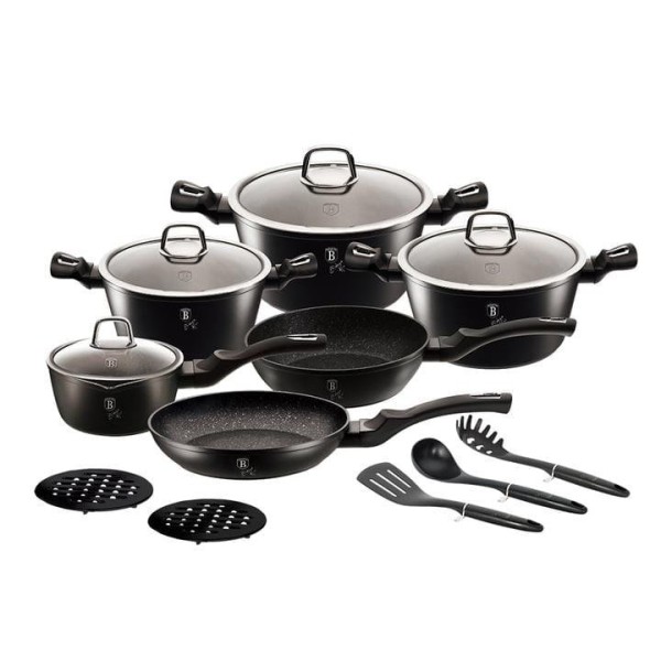 Komplet garnków Berlinger Haus Black Silver BH-6155 do gotowania 15 el.