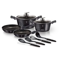 Komplet garnków Berlinger Haus Carbon Pro BH-6917 10 el. z powłoką granitową do kuchni
