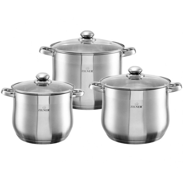 Komplet garnków gastronomicznych Zilner ZL-7350 7-9-11L do profesjonalnej kuchni