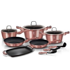 Komplet garnków Berlinger Haus Metallic iRose Line BH-6044, 12 elementów do gotowania