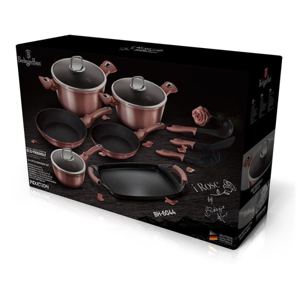 Komplet garnków Berlinger Haus Metallic iRose Line BH-6044, 12 elementów do gotowania