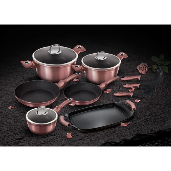 Komplet garnków Berlinger Haus Metallic iRose Line BH-6044, 12 elementów do gotowania