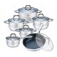 Комплект каструль Kinghoff Silver Marble 12 ел. для готування якісних страв KH-1098
