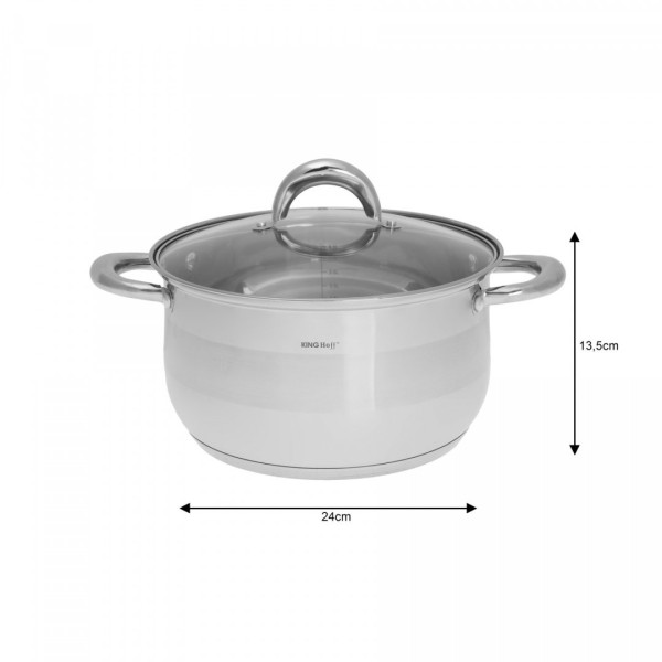 Комплект каструль Kinghoff Silver Marble 12 ел. для готування якісних страв KH-1098