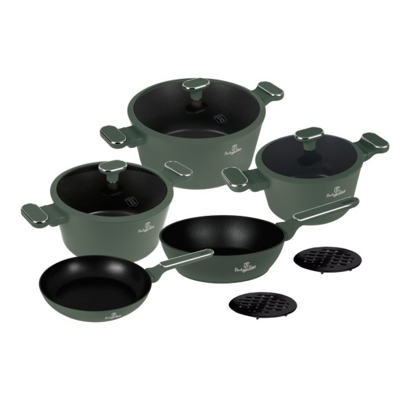 Zestaw garnków i patelni BerlingerHaus BH-8207 Matte Green Collection 10 elementów