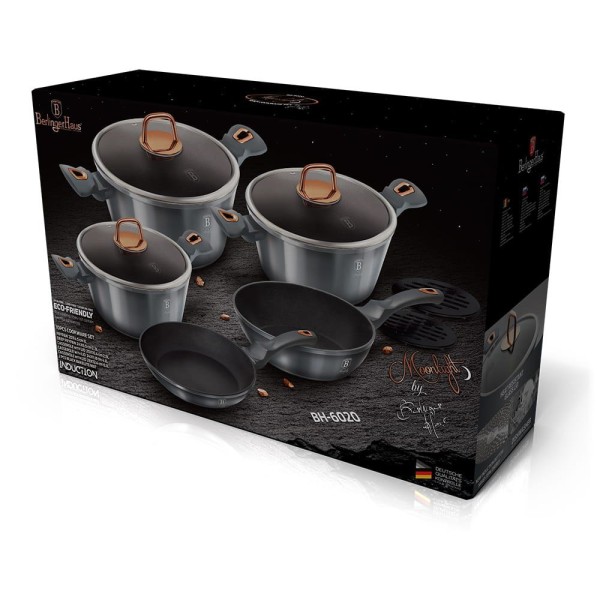 Komplet garnków Berlinger Haus Metallic Moonlight BH-6020, 10 elementów do gotowania