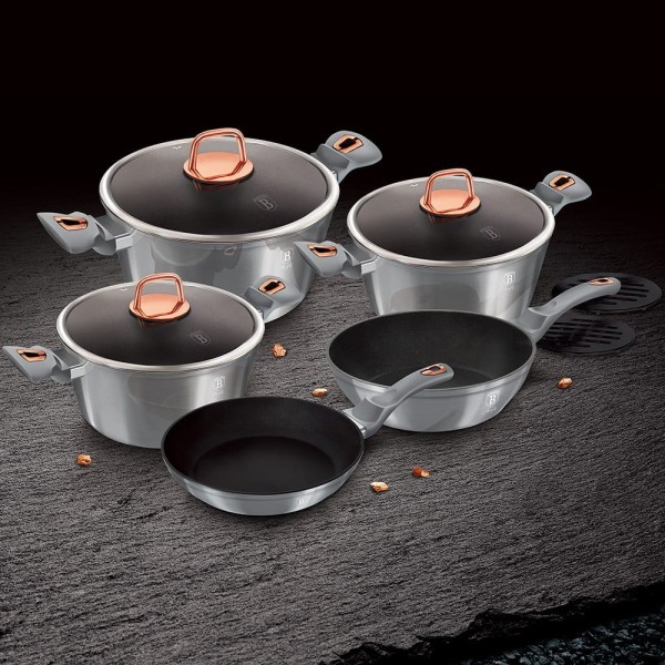 Komplet garnków Berlinger Haus Metallic Moonlight BH-6020, 10 elementów do gotowania