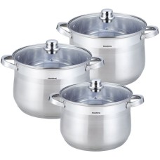Komplet garnków Klausberg Stock Pot KB-7178 6 elementów 10,7L+13L+16L do kuchni gastronomicznej