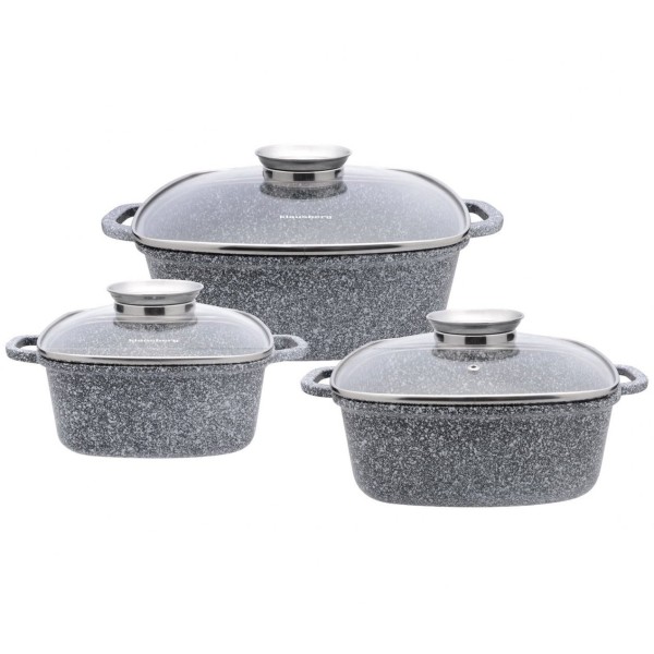 Komplet garnków Klausberg KB-7534 brytfanny 2,5L 4,4L 6,5L do gotowania