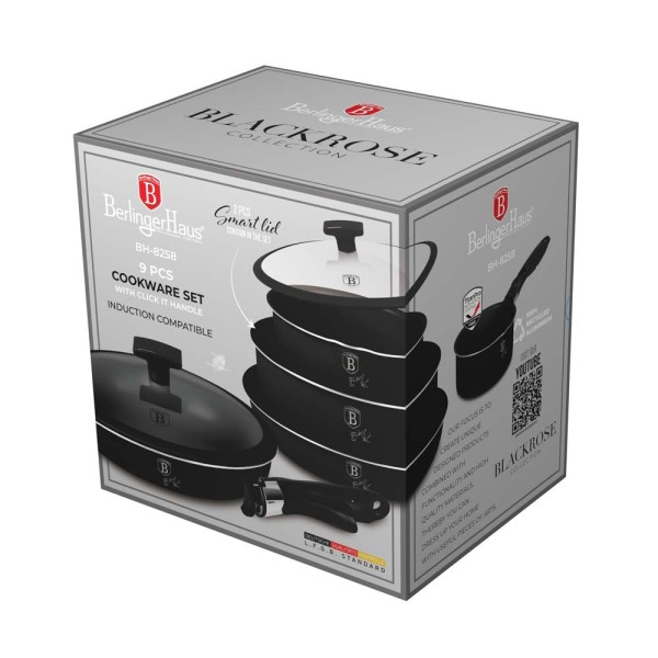 Zestaw garnków BerlingerHaus Monaco Collection 9 elementów z odpinaną rączką do kuchni