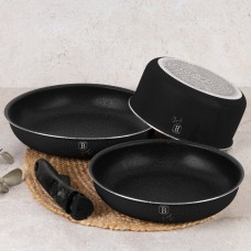 Набір каструль BerlingerHaus Monaco Collection BH-8258, 9 елементів, з від’єднуваною ручкою для зручного зберігання та приготування