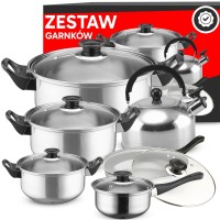 Zestaw garnków GAZ z patelnią i czajnikiem 11 elementów do kuchenek gazowych i indukcyjnych
