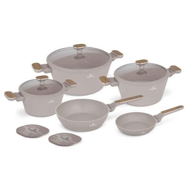 Zestaw garnków i patelni BerlingerHaus BH-8343 Taupe Nordic 10 elementów do kuchni