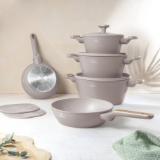 Zestaw garnków i patelni BerlingerHaus BH-8343 Taupe Nordic 10 elementów do kuchni