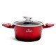 Komplet garnków Zilner Cherry Red Noir ZL-8520 z powłoką granitową 15 elementów do kuchni