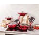 Komplet garnków Zilner Cherry Red Noir ZL-8520 z powłoką granitową 15 elementów do kuchni