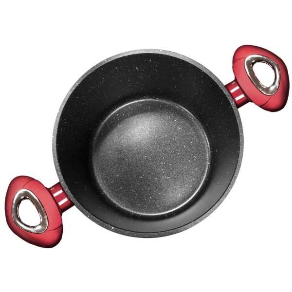 Komplet garnków Zilner Cherry Red Noir ZL-8520 z powłoką granitową 15 elementów do kuchni