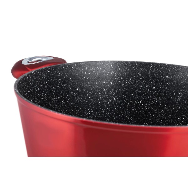 Komplet garnków Zilner Cherry Red Noir ZL-8520 z powłoką granitową 15 elementów do kuchni