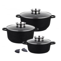 ZESTAW 3 GARNKÓW GRANITOWYCH 2.5L/ 4.3L/6.8L (8 ele.) KLAUSBERG CRACK DESIGN KB-7359