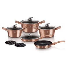 Komplet garnków Berlinger Haus Metallic Line rosegold 11-elementowy do kuchni