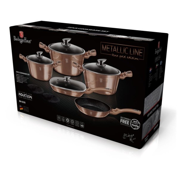 Komplet garnków Berlinger Haus Metallic Line rosegold 11-elementowy do kuchni