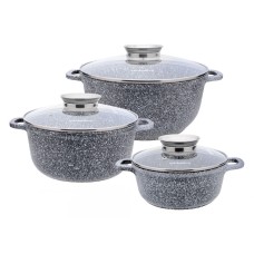 Komplet garnków Klausberg KB-7533 z powłoką marmurową 2,3-6,8L do gotowania