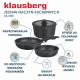 Komplet garnków Klausberg KB-7858 z marmurkową powłoką nieprzywierającą 5 elementów do kuchni