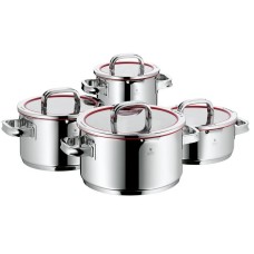Zestaw garnków, WMF Function 4, 8 elementów, czerwone pokrywki (4 garnki)