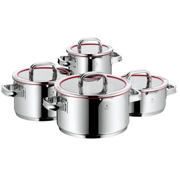 Garnki Zestaw WMF, 4 garnki 8 предметів, czerwone pokr Function 4 — Wyposażenie kuchni / Garnki i patelnie / Garnki / Zestawy garnków