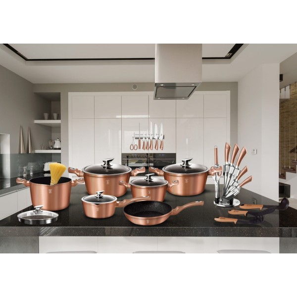 Комплект каструль Berlinger Haus Metallic Line Rosegold BH-6151, 10 предметів для кухні