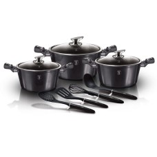 Komplet garnków Berlinger Haus Carbon Pro BH-6919 z powłoką granitową 10 el. do kuchni