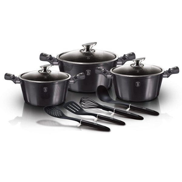 Komplet garnków Berlinger Haus Carbon Pro BH-6919 z powłoką granitową 10 el. do kuchni
