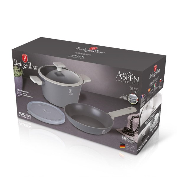 Komplet garnków i patelni Berlinger Haus Aspen BH-7079 z powłoką tytanową 24 cm