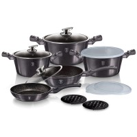 Komplet garnków Berlinger Haus Carbon Pro BH-6886 z powłoką granitową 13 elementów do kuchni