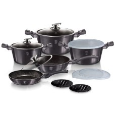 Komplet garnków Berlinger Haus Carbon Pro BH-6886 z powłoką granitową 13 elementów do kuchni