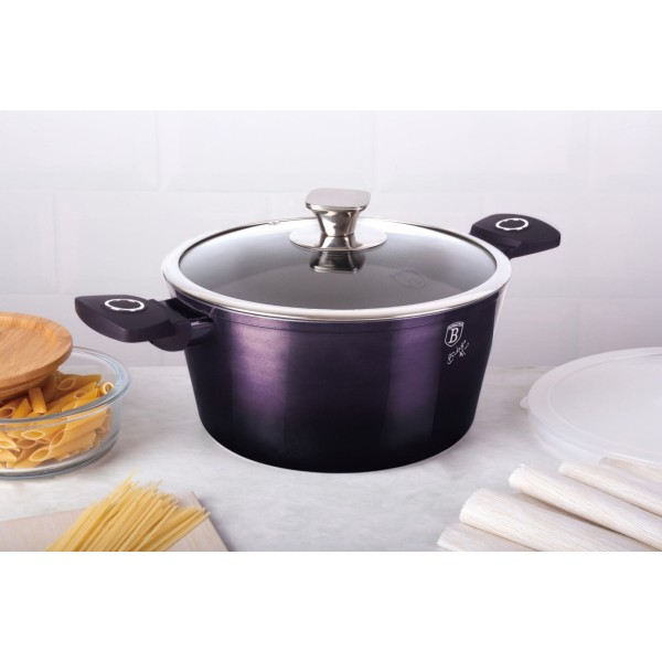 Komplet garnków i patelni Berlinger Haus Purple Eclipse BH-7102 z powłoką tytanową 24 cm, 4 elementy