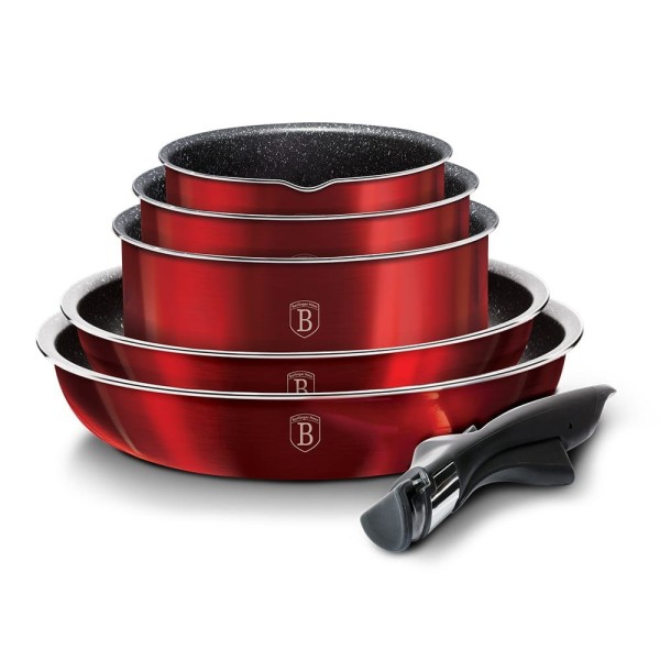 Komplet garnków Berlinger Haus Metallic Line Burgundy BH-1674 do kuchni 12 elementów