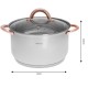 Комплект сталевих каструль Kinghoff Rosegold KH-1766, 12 ел., для приготування їжі