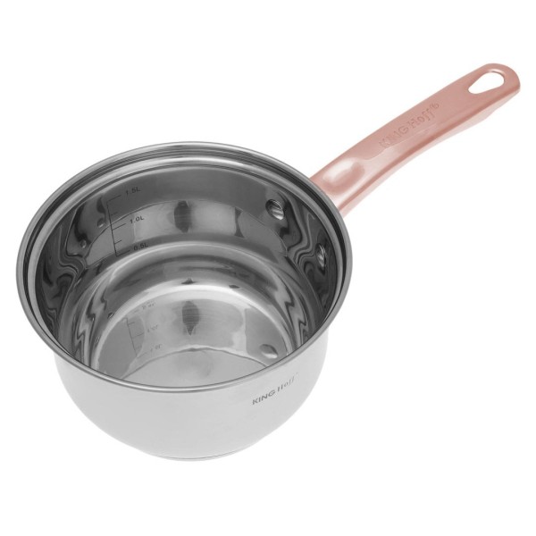 Комплект сталевих каструль Kinghoff Rosegold KH-1766, 12 ел., для приготування їжі