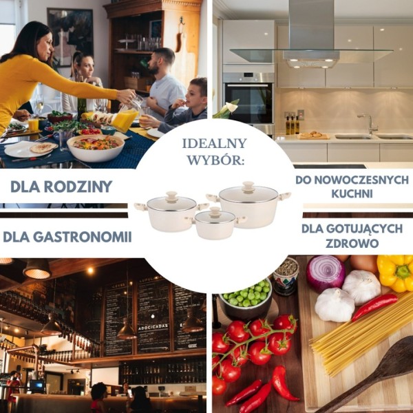 Zestaw garnków Klausberg KB-7961, 6 elementów, powłoka marmurkowa, do kuchni