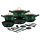 Комплект каструль Berlinger Haus Emerald BH-7043, 17 ел., для готування з аксесуарами